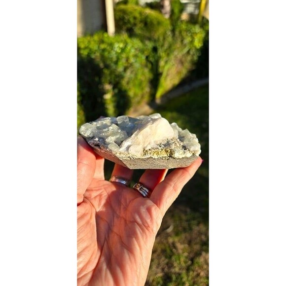 Pale Green Apophyllite with Peach Stilbite Zeolite Cluster - Picture 8 of 10